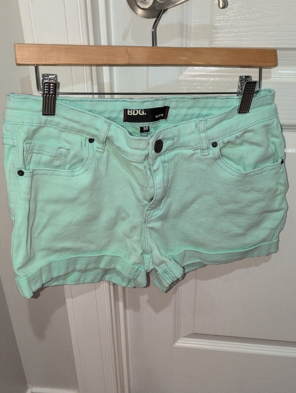 BDG Mint Green Denim Short Shorts